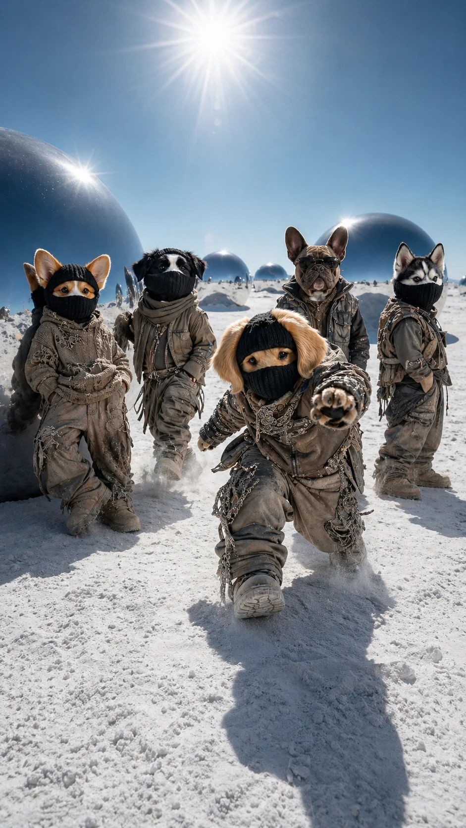 Groovypawz pack crossing a moon landscape