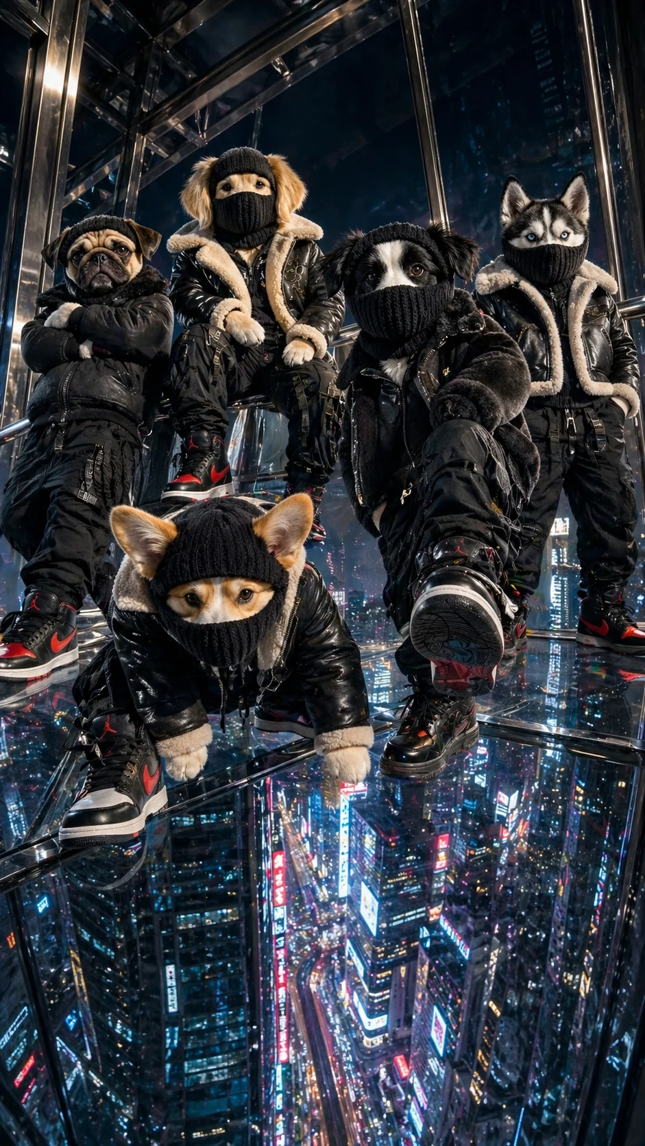 Groovypawz pack above a night city